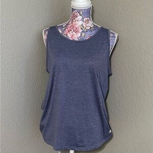 Icyzone Blue Sleeveless Relaxed Tank‎ Top